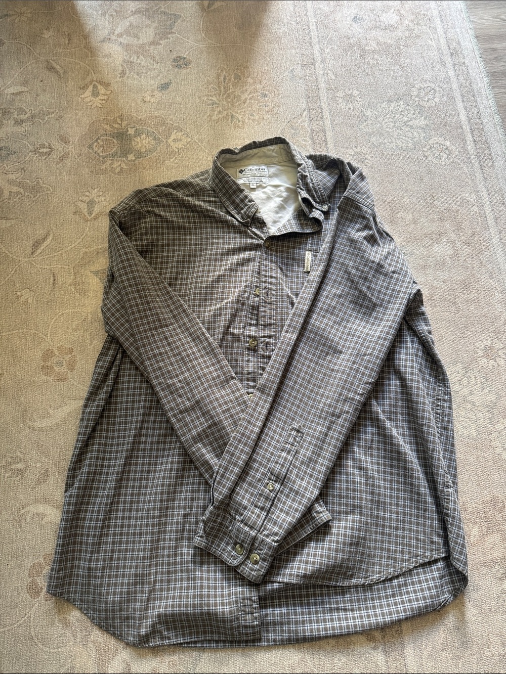 Columbia Men's Gray Brown blue Plaid Lightweight Shirt Jacket